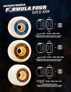 Spitfire Formula Four Lock-Ins Wheels 55mm 99a