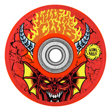 Load image into Gallery viewer, Santa Cruz x Stranger Things Hellfire Club Light Ups Wheels Slime Red 66mm 78a
