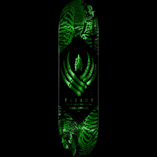 Powell Peralta Skeleton Green Foil FLIGHT Skateboard Deck - 8.5