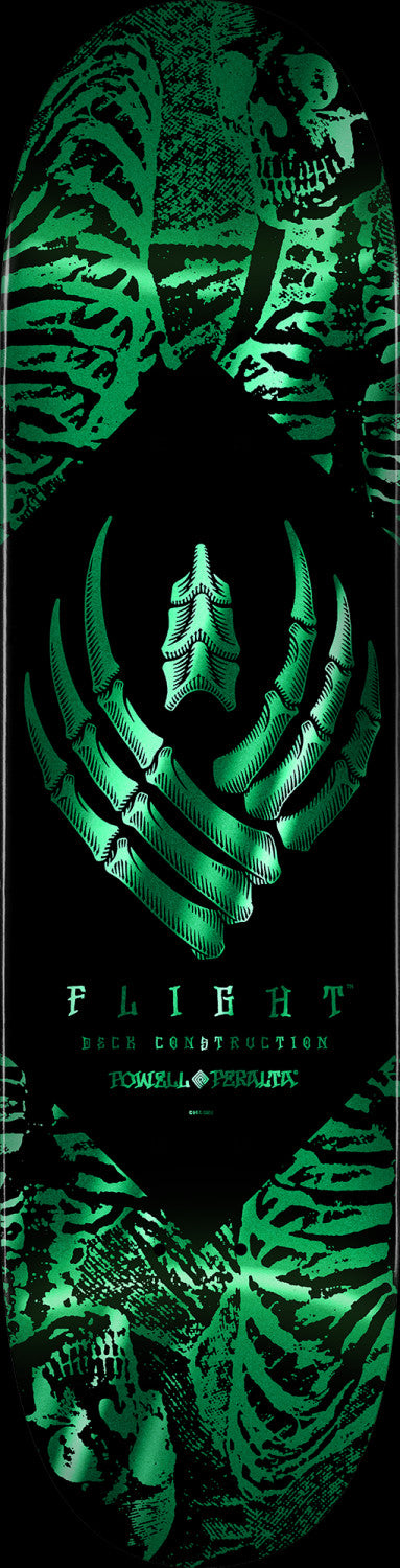Powell Peralta Skeleton Teal Foil FLIGHT Skateboard Deck - 8.13