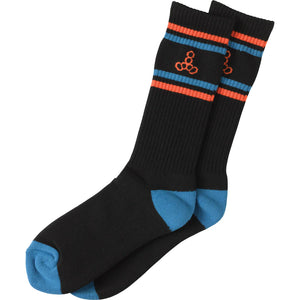 Triple 8 Four Stripe Icon Socks Black/Orange/Blue