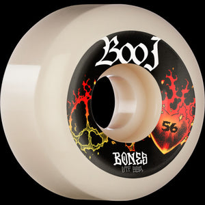 BONES WHEELS PRO STF Skateboard Wheels Boo Heart & Soul 56mm V6 Wide-Cut 99a 4pk