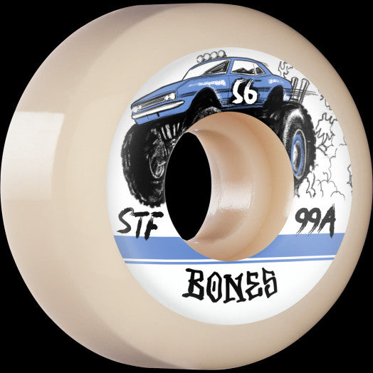 BONES WHEELS PRO STF Skateboard Wheels BONES Big Rigs 56mm V5 Sidecut 99a 4pk